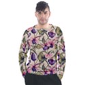 Flowers Pattern Decorative Wallpaper Scrapbooking Men s Long Sleeve Raglan Tee View1