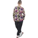 Flowers Pattern Decorative Wallpaper Scrapbooking Men s Long Sleeve Raglan Tee View2