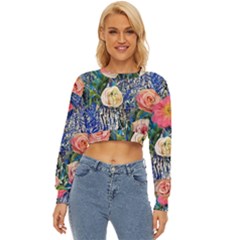 Captivating Watercolor Flowers Lightweight Long Sleeve Sweatshirt by GardenOfOphir