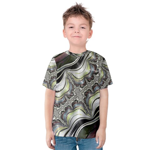 Fractal Background Pattern Texture Abstract Design Art Kids  Cotton Tee by Ravend