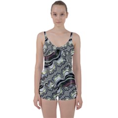 Fractal Background Pattern Texture Abstract Design Art Tie Front Two Piece Tankini by Ravend