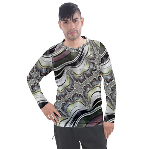 Fractal Background Pattern Texture Abstract Design Art Men s Pique Long Sleeve Tee by Ravend