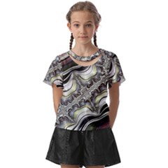 Fractal Background Pattern Texture Abstract Design Art Kids  Front Cut Tee by Ravend