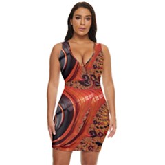 Fractal Background Pattern Texture Abstract Design Draped Bodycon Dress by Ravend