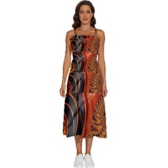 Fractal Background Pattern Texture Abstract Design Sleeveless Shoulder Straps Boho Dress by Ravend