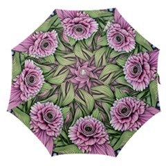 Sumptuous Watercolor Flowers Straight Umbrellas by GardenOfOphir