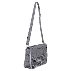 Fractal Background Pattern Texture Abstract Design Silver Shoulder Bag With Back Zipper by Ravend