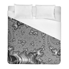 Fractal Background Pattern Texture Abstract Design Silver Duvet Cover (full/ Double Size) by Ravend