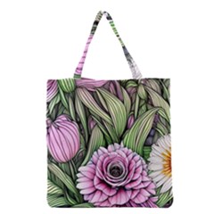 Sumptuous Watercolor Flowers Grocery Tote Bag by GardenOfOphir