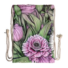 Sumptuous Watercolor Flowers Drawstring Bag (large) by GardenOfOphir