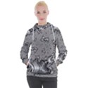 Fractal Background Pattern Texture Abstract Design Silver Women s Hooded Pullover View1