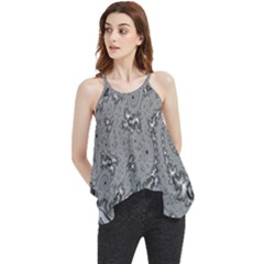 Fractal Background Pattern Texture Abstract Design Silver Flowy Camisole Tank Top by Ravend