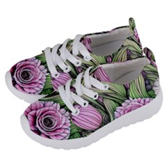 Sumptuous Watercolor Flowers Kids  Lightweight Sports Shoes by GardenOfOphir