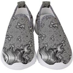 Fractal Background Pattern Texture Abstract Design Silver Kids  Slip On Sneakers