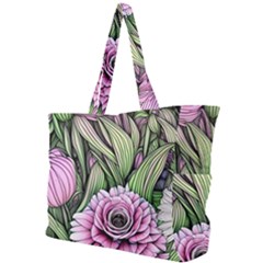 Sumptuous Watercolor Flowers Simple Shoulder Bag by GardenOfOphir