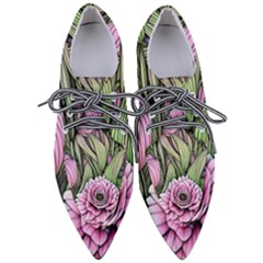 Sumptuous Watercolor Flowers Pointed Oxford Shoes by GardenOfOphir