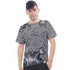 Fractal Background Pattern Texture Abstract Design Silver Men s Sport Top by Ravend