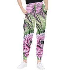 Sumptuous Watercolor Flowers Tapered Pants by GardenOfOphir