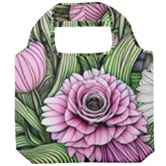 Sumptuous Watercolor Flowers Foldable Grocery Recycle Bag by GardenOfOphir