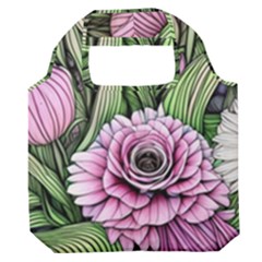 Sumptuous Watercolor Flowers Premium Foldable Grocery Recycle Bag by GardenOfOphir