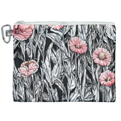 Luxurious Watercolor Flowers Canvas Cosmetic Bag (xxl) by GardenOfOphir