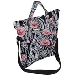 Luxurious Watercolor Flowers Fold Over Handle Tote Bag by GardenOfOphir