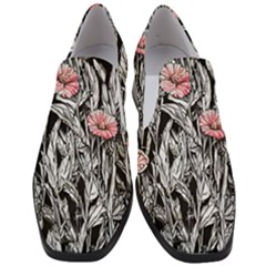 Luxurious Watercolor Flowers Women Slip On Heel Loafers by GardenOfOphir