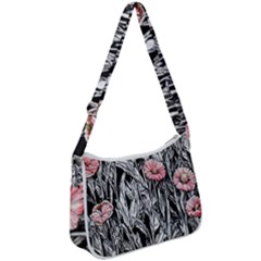 Luxurious Watercolor Flowers Zip Up Shoulder Bag by GardenOfOphir