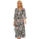 Luxurious Watercolor Flowers Midsummer Wrap Dress View1