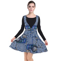 Fractal Background Pattern Texture Abstract Design Pattern Plunge Pinafore Dress by Ravend