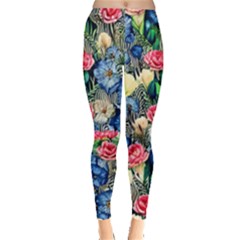 Exquisite Watercolor Flowers Leggings  by GardenOfOphir