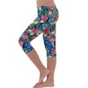 Exquisite Watercolor Flowers Kids  Lightweight Velour Capri Leggings  View2