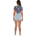 Exquisite Watercolor Flowers V-Neck Crop Top View4