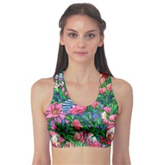 Dazzling Watercolor Flowers Sports Bra by GardenOfOphir