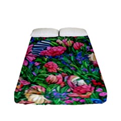 Dazzling Watercolor Flowers Fitted Sheet (full/ Double Size) by GardenOfOphir