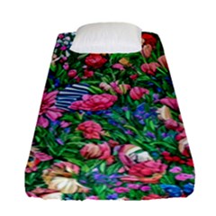 Dazzling Watercolor Flowers Fitted Sheet (single Size) by GardenOfOphir