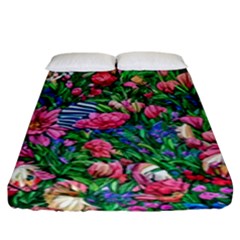 Dazzling Watercolor Flowers Fitted Sheet (king Size) by GardenOfOphir