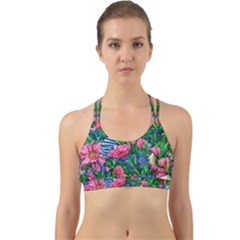 Dazzling Watercolor Flowers Back Web Sports Bra by GardenOfOphir