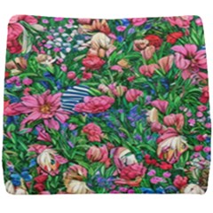 Dazzling Watercolor Flowers Seat Cushion by GardenOfOphir