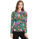 Dazzling Watercolor Flowers Women s Long Sleeve Rash Guard View1