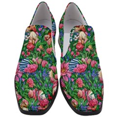 Dazzling Watercolor Flowers Women Slip On Heel Loafers by GardenOfOphir