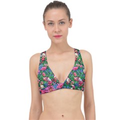 Dazzling Watercolor Flowers Classic Banded Bikini Top by GardenOfOphir