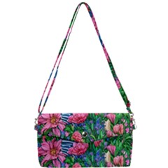 Dazzling Watercolor Flowers Removable Strap Clutch Bag by GardenOfOphir