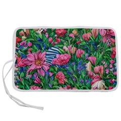 Dazzling Watercolor Flowers Pen Storage Case (l) by GardenOfOphir