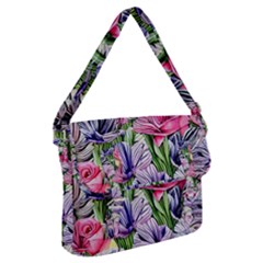 Majestic Watercolor Flowers Buckle Messenger Bag by GardenOfOphir