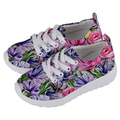 Majestic Watercolor Flowers Kids  Lightweight Sports Shoes by GardenOfOphir