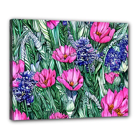 Cherished Watercolor Flowers Canvas 20  X 16  (stretched) by GardenOfOphir