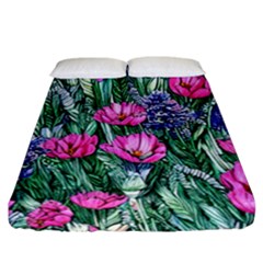 Cherished Watercolor Flowers Fitted Sheet (california King Size) by GardenOfOphir