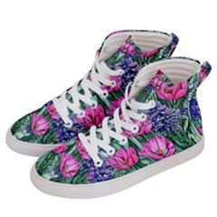 Cherished Watercolor Flowers Men s Hi-top Skate Sneakers by GardenOfOphir