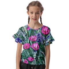 Cherished Watercolor Flowers Kids  Cut Out Flutter Sleeves by GardenOfOphir